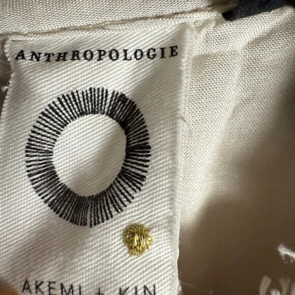 Anthropologie Akemi + Kin Reagan White Boho Embroidered Shift Mini Dress Size 0 - Picture 12 of 14